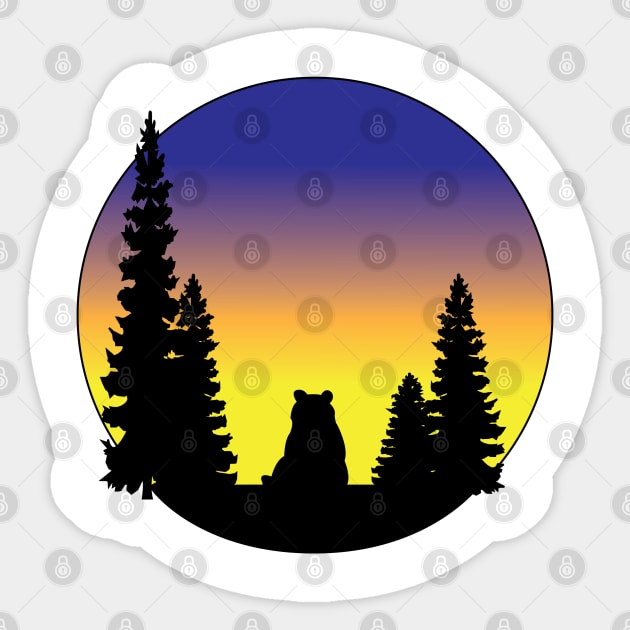 Sitting Bear Sticker by DickinsonDesign